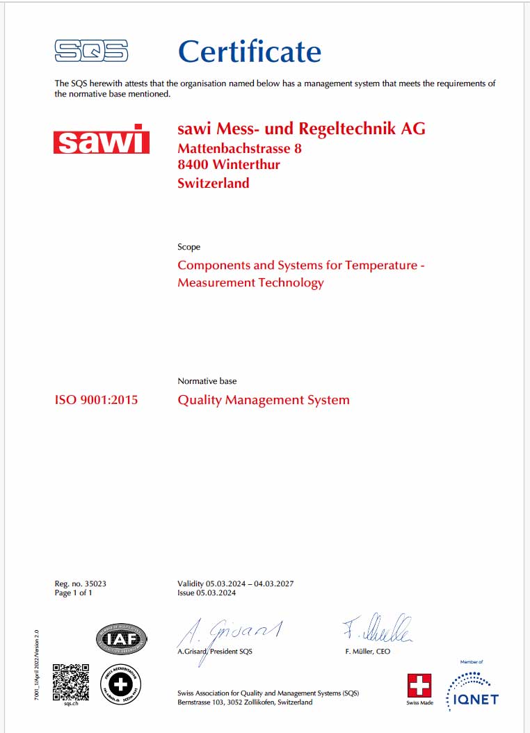 sawi SQS Certificate for download
